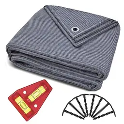 Smartpeas Vorzeltteppich 250x400 cm - Blau/Grau - Robuster und waschbarer Campingteppich mit Edelstahl-Ösen