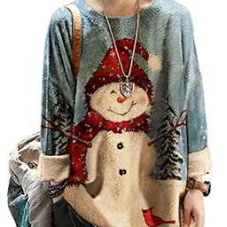 Janein Damen Oversize Pullover mit Blumenmuster - Strickpullover für Herbst und Winter