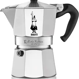 Bialetti Moka Express: Ikonische Espressomaschine für 4 Tassen (190 ml), Aluminium, Silber