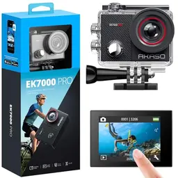 AKASO 4K Action Cam mit 20MP, WiFi, 40M Wasserdicht, Ultra HD Touchscreen und 25 Zubehörteilen