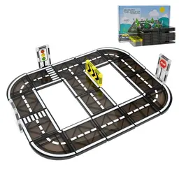 Vunanvu 24-teiliges Magnetkonstruktions-Set mit Straßen- und Verkehrselementen