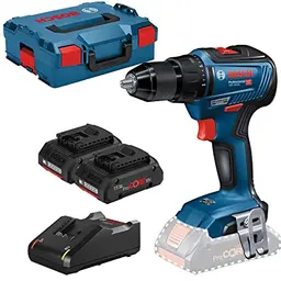 Bosch Professional 18V Akku-Bohrschrauber GSR 18V-55 mit 2 Akkus, Ladegerät und L-BOXX