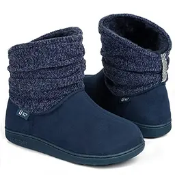 LongBay Damen Hausschuhe mit weichem Kunstfell und Memory Foam