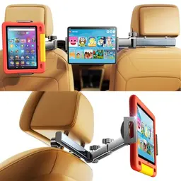 Lisen Auto-Kopfstützenhalterung für iPad & Tablets, 360° drehbar, geeignet für 4,7-11,9 Zoll, verstellbarer Tablethalter, geeignet für Kinder-Reisen