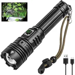 Skylla LED Taschenlampe aufladbar, 20000 Lumen, wasserdicht, ideal für Camping und Notfälle