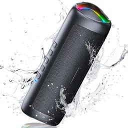 UOHHBOE Bluetooth Lautsprecher 30W - Tragbare Musikbox mit RGB Lichtern und 24 Stunden Laufzeit