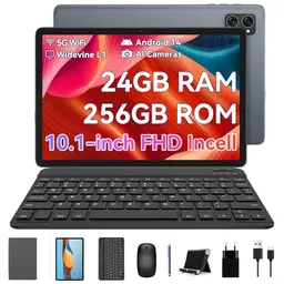 BESTTAB A20 10 Zoll Gaming Tablet mit Tastatur - Android 14, 24GB RAM, 256GB Speicher, 5G WiFi, FHD, 8MP Kamera