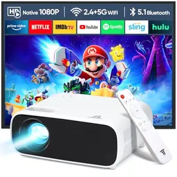 2025 Hochleistungsbeamer mit WiFi und Bluetooth, 20000 Lumen, 4K-Unterstützung, Full HD 1080P