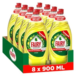 Fairy Ultra Zitrone Handgeschirrspülmittel 8x900ml – effektive Fettlösekraft
