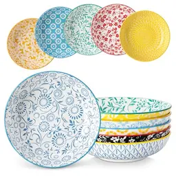 vancasso SELENE 6er Suppenschalen-Set, 1200ml Pastellporzellan für Salat, Pasta & Suppe, Mikrowellengeeignet