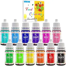 Lebensmittelfarbe 12 Farben x 10ml - Flüssige Farben zum Backen und Dekorieren von Kuchen, Keksen und Macarons