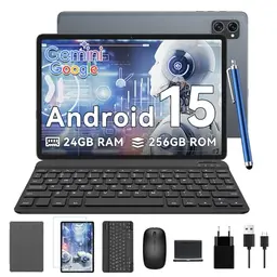 TABWEE 10 Zoll Android Tablet mit Tastatur - 24GB RAM, 256GB Speicher, Octa-Core, 5G WiFi, GPS, Face ID