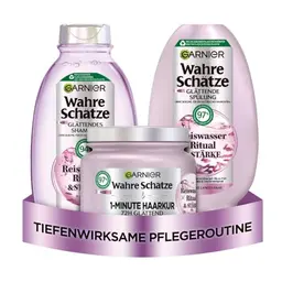 Garnier Wahre Schätze Glättendes Haarpflege-Set für mittellanges bis langes Haar