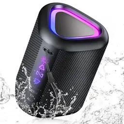 aowoka Bluetooth Lautsprecher mit Licht, Tragbarer Lautsprecher mit verbessertem Bass, IPX7 wasserdicht für Outdoor, Reisen und Sport