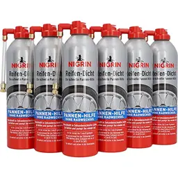 NIGRIN Reifendicht, 6x500 ml – schnelle Pannenhilfe, repariert Reifenlöcher ohne Montage