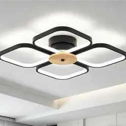 Qamra LED Deckenleuchte Schwarz 38cm für Wohnzimmer & Schlafzimmer