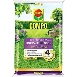 COMPO Rasendünger - Unkraut- und Moosbekämpfung, 9 kg für 300 m², 3 Monate Langzeitwirkung