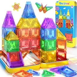 Soyee Magnetische Bausteine für Kinder ab 3 Jahre – Reisespiele, STEM, Sensorik & Montessori Geschenk für Mädchen und Jungen