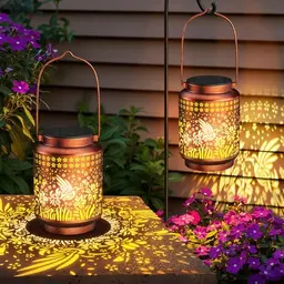 BUCASA 2er Set Kolibri Solarlaterne für den Außenbereich, Hängende Metallleuchte, Geschenk für Frauen, Mutter, Oma, Geburtstag