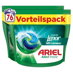 Ariel Waschmittel All-in-1 PODS 76 Kapseln, Touch of Lenor, für langanhaltende Frische