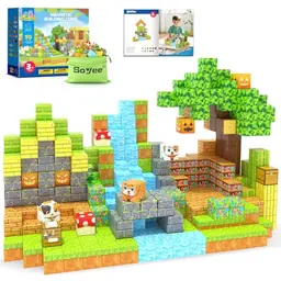 Magnetische Bausteine für Kinder, Konstruktionsspielzeug für Jungen und Mädchen ab 3 Jahren