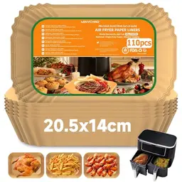 Backpapier für Ninja Heißluftfritteusen AF300EU und AF400EU – 110 Stück für Dual Zone Air Fryer