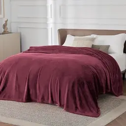 BEDSURE Kuscheldecke Flauschig XXL 220x240cm - Weiche Wohndecke in Weinrot, Ideal für Winter und Sofas