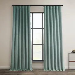 HPD Halbpreis Verdunkelungsvorhänge aus Leinenimitat, 244 cm lang, luxuriöse Paneele für Schlafzimmer und Wohnzimmer, Meeresdistel
