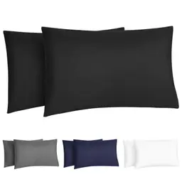 DiULi Kissenbezug 40x60 2er Set Schwarz, Mikrofaser, Bügelfrei & hypoallergen