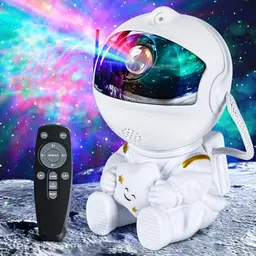 VIYSPNV Astronaut Sternenhimmel Projektor mit 17 Nebel- und Sternmodellen, verstellbarer Helligkeit und 360° Drehbarkeit