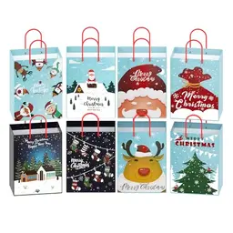 CHARMGIFTBOX 24 Stück Geschenktüten aus Papier für Weihnachten, 23 x 18 cm - Party Tüten mit Griff