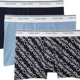 Calvin Klein Herren Boxershorts Trunks 3er Pack mit Logobund, Mehrfarbig, Größe L
