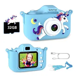 Kinderkamera 2.0” Display - Digitalkamera für Mädchen, Geburtstagsgeschenk, 1080P HD, Spielzeug für 3-12 Jahre