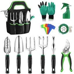 Anykuu 21-teiliges Gartenwerkzeug Set mit Tragetasche