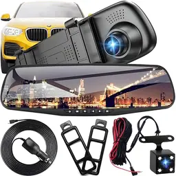 Retoo Full HD Auto Dashcam mit Rückfahrkamera, Nachtsicht, 4,3-Zoll-Display, 170° Vorn, 120° Hinten, Parkmonitor