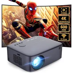4K Beamer mit WiFi und Bluetooth – Native 1080P Heimkino Videoprojektor, kompatibel mit Smartphone und Laptop