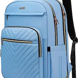 Cafele Laptop Rucksack für Frauen und Männer, wasserdicht, 17.3 Zoll, mit USB Port, Business Reise Rucksack, Hellblau