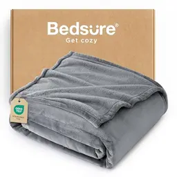 BEDSURE Flauschige Kuscheldecke - Weiche Wohn- & Sofadecke 150x200cm in Grau