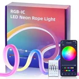 RGB Neon LED Strip 12V mit App-Steuerung, kompatibel mit Alexa & Google Assistant, ideal für DIY-Dekoration (5m)