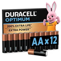 Duracell Optimum AA Batterien, 12 Stück, bis zu 200% längere Lebensdauer