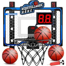 Hot Bee Mini Basketballkorb für Zimmertür, Höhenverstellbar - Indoor Basketballkorb für Kinder 5-8 Jahre
