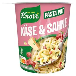 Knorr Pasta Snack Pot Käse & Sahne - Instant Nudeln in 5 Minuten, 8x 63g