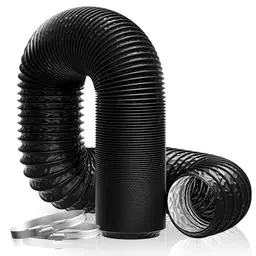 Hon&Guan Ø125mm Abluftrohr, 5m Flex-Schlauch für Klimaanlage, Trockner, Ventilator, Abzugshaube, Belüftungystem - Schwarz