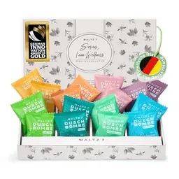 WALTZ 7 Duschbomben Wellness Set, 16 Stück, 8 Düfte, Geschenkidee für Frauen und Männer