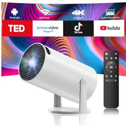 Mini Beamer 4K mit WiFi und Bluetooth – Kompakter Heimkino Projektor für Kinder mit HDMI/TV-Stick/USB