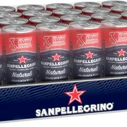 San Pellegrino Aranciata Rossa Limonade mit 10% Orangensaft, 24 Dosen à 330ml