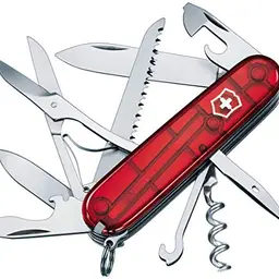 Victorinox Taschenmesser Huntsman - Rot Transparent - Swiss Made - 15 Funktionen