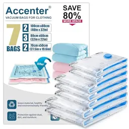 Accenter Vakuumbeutel für Bettdecken, 7er-Pack – Platzsparend und schützend für Umzüge und Reisen