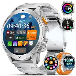 DREMAC Smartwatch für Herren, 1.75'' HD Display, Bluetooth Anrufe, IP68 wasserdicht, Herzfrequenz- und Schlafmonitor, 130+ Sportmodi