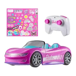 Hot Wheels Barbie Cabrio - Ferngesteuertes pinkes Auto für 2 Barbie-Puppen